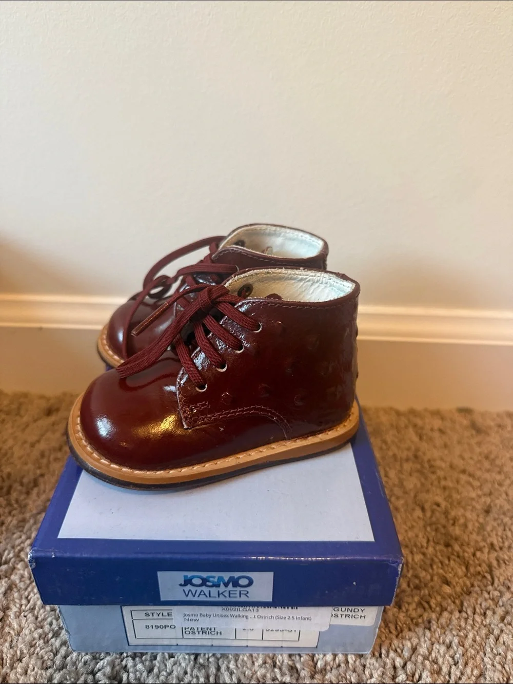 Josmo Burgundy Toddler Lace-Up Walker Shoes